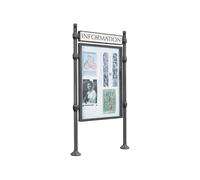 Panneau-vitrines d'information City RAL9005 - 1200x1600 - Module initial - Simple face - Bandeau-titre - PROCITY - 590210.9005