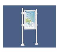 Panneau-vitrines d'information Inox brossé RAL9010 - 1200x800 - Module initial - Double face - Sans bandeau-titre - PROCITY - 540109.9010