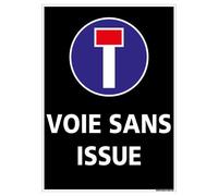 Panneau Voie sans Issue - Dimensions 210x300 mm - Aluminium 2 mm - Protection Anti-UV
