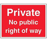 Panneau VSafety Private, No Public Right Of Way - Paysage - 400 mm x 300 mm - Plastique rigide de 1 mm