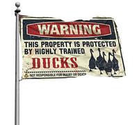 Panneau « Warning This Property Is Protected By A Highly Trained Duck » - Cadeau amusant pour décoration de chambre de garçon (60 x 90 cm)