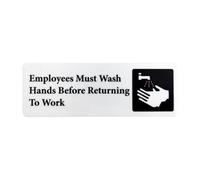 Panneau « Wash Hands » - 17,8 x 7,9 cm - Autocollant mural adhésif pour porte - Facile à appliquer - Panneau de rappel pour les employés - Utilisation professionnelle - Centre commercial, bureau