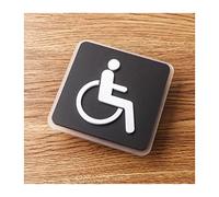 Panneau WC, Tableau de mot de passe en acrylique multicolore, 10x10cm, for salle de bains, toilettes, signe de rappel accroupi(D)