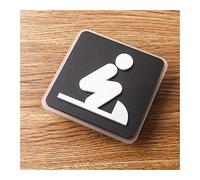 Panneau WC, Tableau de mot de passe en acrylique multicolore, 10x10cm, for salle de bains, toilettes, signe de rappel accroupi(A)