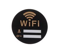 Panneau « Wi-Fi », 1 panneau WIFI rond avec miroir mural, autocollants d'écriture manuscrite, compte et mot de passe réinscriptibles, for magasin public