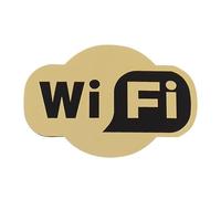 Panneau « Wi-Fi », Autocollants muraux miroir acrylique 3D avec panneau WIFI, écriture manuscrite réinscriptible, compte et mot de passe(4cmx6cm Gold)