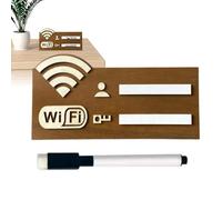 Panneau WiFi en bois pour invités avec marqueur - Effaçable et réutilisable - Décoration murale adhésive pour entreprise, supermarché, maison, hôtel, espaces publics