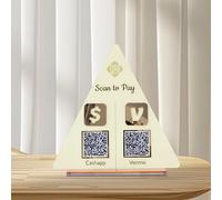 Panneau WiFi, Panneau de code QR triangulaire personnalisé à scanner for payer via les réseaux sociaux et le Wi-Fi