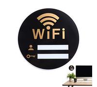 Panneau WiFi - Panneau WiFi en acrylique - Panneau de code WiFi en acrylique résistant à l'usure - Panneau autocollant pour cinéma d'automne café Zorq