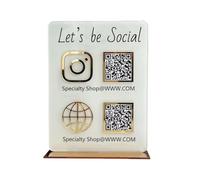 Panneau WiFi Password, Panneau QR Code personnalisé for entreprises, compatible avec les réseaux sociaux, en acrylique transparent