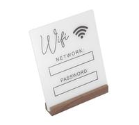 Panneau WiFi, Tableau blanc inscriptible en acrylique avec base bois et stylo multicolore (lot de 2) for Wi-Fi(White)