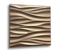 Panneaux 3D 50x50 cm PVC panneaux muraux en plastique mur/plafond style gaming effet 3D - 12 pièces 3m² plaques PVC 3D (TD039 Café Métallique)