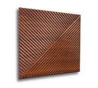 Panneaux 3D imitation bois 50x50 cm PVC panneaux muraux en plastique mur/plafond effet bois 3D - 8 pièces 2m² plaques PVC 3D (D169 Bois Foncé)