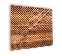 Panneaux 3D imitation bois 50x50 cm PVC panneaux muraux en plastique mur/plafond effet bois 3D - 8 pièces 2m² plaques PVC 3D (D169 Bois Marron)