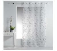 Panneaux à oeillets brodé Petite fleur - L 240 x l 140 cm - Gris