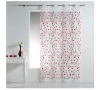 Panneaux à oeillets brodé Petite fleur - L 240 x l 140 cm - Rouge