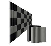 Panneaux Acoustiques 50Pcs Studio Acoustic Foam Panel Soundproof Wall Noise Protective Sound Absorption Treatment Room 12" X12"X1"(Black Gray)