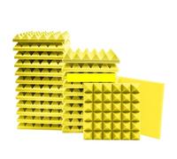 Panneaux Acoustiques 6 panneaux de mousse insonorisés | Studio de tampons d'éponge de traitement de mur de réduction de bruit(Yellow,12 Pcs With Tapes)