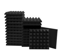 Panneaux Acoustiques 6 panneaux de mousse insonorisés | Studio de tampons d'éponge de traitement de mur de réduction de bruit(Black,24 Pcs With Tapes)
