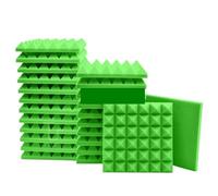 Panneaux Acoustiques 6 panneaux de mousse insonorisés | Studio de tampons d'éponge de traitement de mur de réduction de bruit(Green,24 Pcs With Tapes)