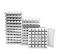 Panneaux Acoustiques 6 panneaux de mousse insonorisés | Studio de tampons d'éponge de traitement de mur de réduction de bruit(White,6 Pcs With Tapes)