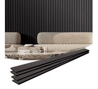 Panneaux Acoustiques à Lattes en Bois 2400 x 200 mm-VEVOR-4 Pièces-Réduction du Bruit-Chêne noir