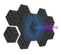 Panneaux acoustiques auto-adhésifs insonorisants for murs, panneau d'amortissement du bruit haute densité for salle de bain et jeux 12 pièces Pour Voiture, Studio, Maison