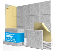 Panneaux Acoustiques Autoadhésifs 30x30cm • 18 Premium Panneaux Anti-Bruit 9mm • Kit Complet pour Studio Podcast/Home Cinéma/Salle de Streaming • Absorption Acoustique Immédiate (1,68m²)