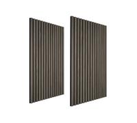 Panneaux acoustiques décoratifs chêne gris 110x50x1.8cm en MDF placage bois véritable isolation phonique muraux anti-bruit lot 2 panneaux
