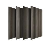 Panneaux acoustiques décoratifs chêne gris 110x50x1.8cm set 4 panneaux en MDF placage bois absorption phonique réduction bruit muraux