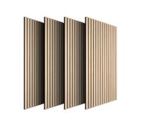 Isolation acoustique - TECTAKE - Lot de 4 panneaux acoustiques aspect bois 110 x 50 x 1,8 cm - Chêne clair