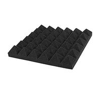 Panneaux acoustiques en mousse Panneaux muraux en mousse insonorisés, paquet de 6, multicolore, 12x12x2 pouces(Black)