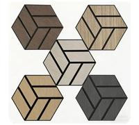 Panneaux acoustiques hexagonaux Effet Bois, réduisent écho et réverbération, 30 x 26 x 1,2 cm, Couleur personnalisée Auto-adhésive pour Piano et Studio,Custom Color,24 Pack