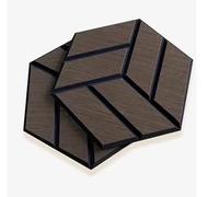Panneaux acoustiques hexagonaux Effet Bois, réduisent écho et réverbération, 30 x 26 x 1,2 cm, Couleur personnalisée Auto-adhésive pour Piano et Studio,Smoked,12 Pack