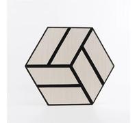 Panneaux acoustiques hexagonaux Panneaux muraux en mousse insonorisante 3D effet bois, auto-adhésifs, haute densité, for la maison Pour domestique(Color-02,4PCS)