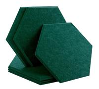 Panneaux acoustiques hexagonaux Panneaux muraux insonorisants, 6 pièces, décoration d'isolation for chambre à coucher Pour domestique(31-Dark Green,Small Hexagon,0.8cm Medium Density)