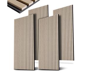 Panneaux acoustiques imitation bois, lot de 4 Chêne Naturel Clair