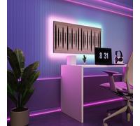 Panneaux acoustiques LED muraux avec lumière RGB | Mousse absorbante avec éclairage d'ambiance | Contrôle de l'écho pour studio, gaming et podcast | [2x PULSAR - Agrégés | Sonoma]