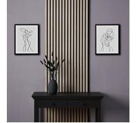Panneaux acoustiques Muraux 60 x 60 cm Gris Clair | Bois | 1 pièce | Lattes 3D