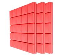 Panneaux Acoustiques Muraux Cale de panneau d'éponge d'absorption acoustique de mousse acoustique insonorisée(Red)