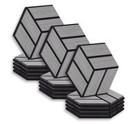 Panneaux acoustiques Muraux Hexagone Nid d'abeille 30 x 26 cm Gris | Bois | Set de 15 | 3D