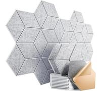 Panneaux Acoustiques Panneau de feutre en mousse auto-adhésif insonorisant doublé en Y for absorber le bruit et éliminer les échos décoratifs(Light gray,8 PCS)