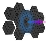 Panneaux acoustiques - Panneaux acoustiques en mousse | Panneau acoustique | Panneau insonorisant autocollant pour murs | Panneau d'insonorisation haute densité pour salle de bain, salle de jeux