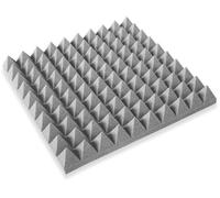 Panneaux acoustiques pyramidaux All4All 50 x 50 x 5 cm en mousse insonorisante - Panneaux muraux insonorisants - Mousse acoustique - Gris