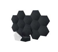Panneaux acoustiques Relaxdays, 18 pièces, auto-adhésifs, hexagonaux, 30 x 26 cm, réduction du bruit, déco gaming, noir