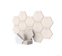 Panneaux acoustiques Relaxdays 36 pièces autocollants hexagonaux 30 x 26 cm réduction de bruit déco gaming beige