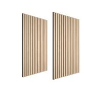 Isolation acoustique - TECTAKE - Lot de 2 panneaux acoustiques aspect bois 110 x 50 x 1,8 cm - Chêne clair