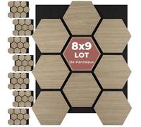 Panneaux acoustiques - TECTAKE - isolants phoniques - sonic shield - mdf en, placage bois véritable, 76 x 62 x 1,8 cm - chêne foncé