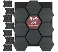 Panneaux acoustiques - TECTAKE - panneaux anti-bruit - sonic shield - mdf, placage bois véritable, 76 x 62 x 1,8 cm - chêne noir