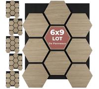 Panneaux acoustiques - TECTAKE - panneaux insonorisants - sonic shield - mdf, placage bois véritable, 76 x 62 x 1,8 cm - chêne foncé